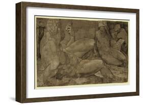 Three Male Figures, Between 1500 and 1550-Domenico Beccafumi-Framed Giclee Print