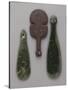 Three Maori Hand Clubs Including Two Made from Nephrite-null-Stretched Canvas