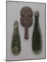 Three Maori Hand Clubs Including Two Made from Nephrite-null-Mounted Giclee Print