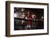 Three Masked Wrestlers Stand in Ring-morganlstudios-Framed Photographic Print