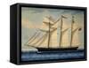 Three-Masted Barquentine Willie Glen, 1880, Watercolour by Anthony Luzzo, 19th Century-null-Framed Stretched Canvas