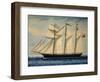 Three-Masted Barquentine Willie Glen, 1880, Watercolour by Anthony Luzzo, 19th Century-null-Framed Giclee Print