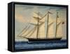 Three-Masted Barquentine Willie Glen, 1880, Watercolour by Anthony Luzzo, 19th Century-null-Framed Stretched Canvas