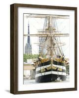 Three Masted Boat, Amerigo Vespucci from Italy During Armada 2008, Rouen, Normandy, France-Thouvenin Guy-Framed Photographic Print