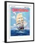 "Three Masted Schooner," Country Gentleman Cover, March 1, 1932-Anton Otto Fischer-Framed Giclee Print