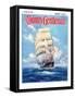 "Three Masted Schooner," Country Gentleman Cover, March 1, 1932-Anton Otto Fischer-Framed Stretched Canvas