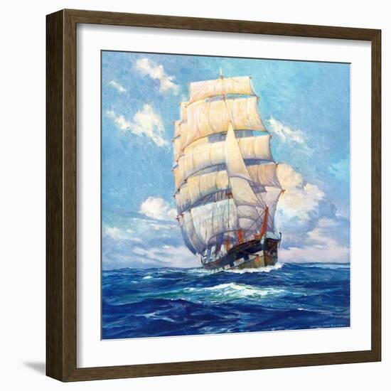 "Three Masted Schooner,"March 1, 1932-Anton Otto Fischer-Framed Giclee Print