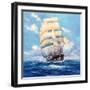 "Three Masted Schooner,"March 1, 1932-Anton Otto Fischer-Framed Giclee Print