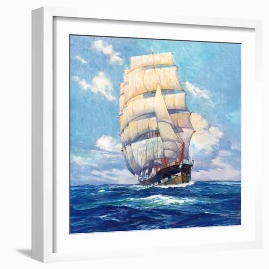 "Three Masted Schooner,"March 1, 1932-Anton Otto Fischer-Framed Giclee Print