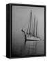 Three-Masted Schooner, Sails Furled, on the Water with a Dinghy in Tow-Bernard Hoffman-Framed Stretched Canvas