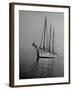 Three-Masted Schooner, Sails Furled, on the Water with a Dinghy in Tow-Bernard Hoffman-Framed Photographic Print