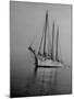 Three-Masted Schooner, Sails Furled, on the Water with a Dinghy in Tow-Bernard Hoffman-Mounted Photographic Print