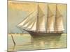 Three-masted Schooner-null-Mounted Art Print