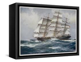 Three-Master Under Sail-J. Spurling-Framed Stretched Canvas