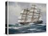 Three-Master Under Sail-J. Spurling-Stretched Canvas