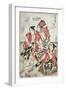 Three Men at a Brothel, Japanese Wood-Cut Print-Lantern Press-Framed Art Print