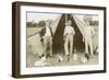 Three Men Camping with a Dog-null-Framed Photographic Print