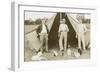 Three Men Camping with a Dog-null-Framed Photographic Print