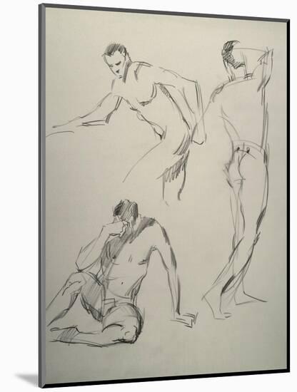 Three Men Figures-Nobu Haihara-Mounted Giclee Print