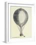 Three Men in a Hot Air Balloon, Pub. 1800s-null-Framed Giclee Print