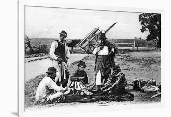 Three Men Playing Cards, Uruguay, C1900s-null-Framed Giclee Print