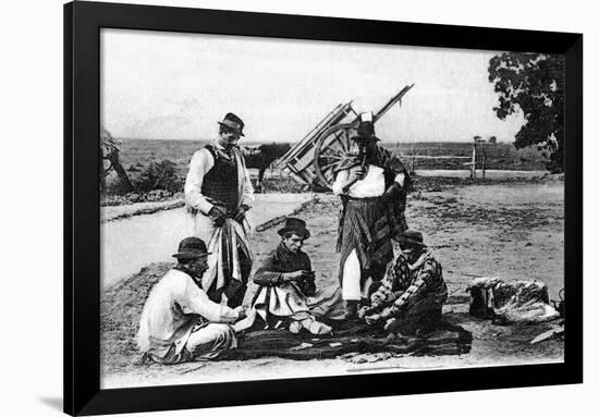 Three Men Playing Cards, Uruguay, C1900s-null-Framed Premium Giclee Print