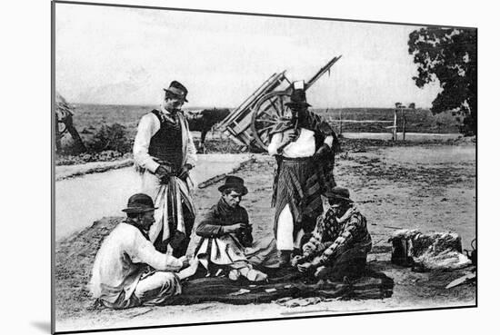 Three Men Playing Cards, Uruguay, C1900s-null-Mounted Giclee Print