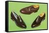 Three Men's Shoes-Found Image Press-Framed Stretched Canvas