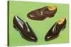 Three Men's Shoes-Found Image Press-Stretched Canvas