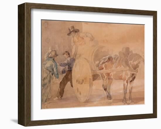 Three Men Unloading a Cart by Theodore Gericault-Theodore Gericault-Framed Giclee Print