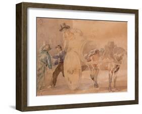 Three Men Unloading a Cart by Theodore Gericault-Theodore Gericault-Framed Giclee Print