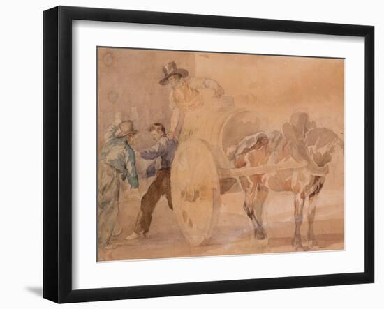 Three Men Unloading a Cart by Theodore Gericault-Theodore Gericault-Framed Giclee Print