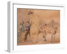 Three Men Unloading a Cart by Theodore Gericault-Theodore Gericault-Framed Giclee Print