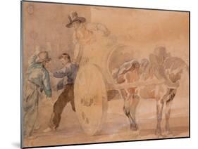 Three Men Unloading a Cart by Theodore Gericault-Theodore Gericault-Mounted Giclee Print