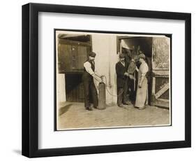 Three Men Use Oxygen to Treat a Horse at an the Great Northern Railway Infirmary for Horses-null-Framed Photographic Print