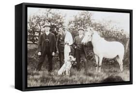 Three Men with Dalmatian and Pony-null-Framed Stretched Canvas