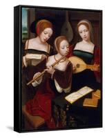 Three Musicians, c.1530-Master of the Female Half Lengths-Framed Stretched Canvas