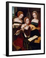 Three Musicians, c.1530-Master of the Female Half Lengths-Framed Giclee Print