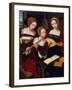 Three Musicians, c.1530-Master of the Female Half Lengths-Framed Giclee Print