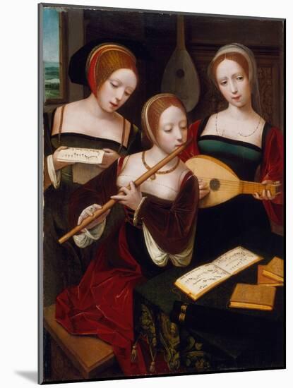 Three Musicians, c.1530-Master of the Female Half Lengths-Mounted Giclee Print