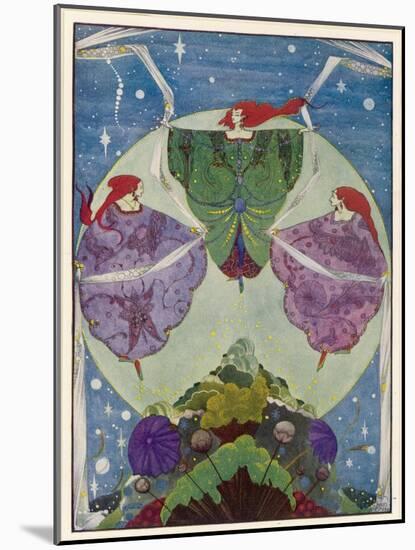 Three Mysterious Women Float Above the Hill-Harry Clarke-Mounted Photographic Print