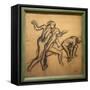 Three naked dancers. 1895-1900. Charcoal on tracing paper.-Edgar Degas-Framed Stretched Canvas