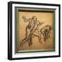 Three naked dancers. 1895-1900. Charcoal on tracing paper.-Edgar Degas-Framed Giclee Print