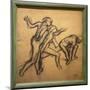 Three naked dancers. 1895-1900. Charcoal on tracing paper.-Edgar Degas-Mounted Giclee Print