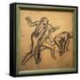 Three naked dancers. 1895-1900. Charcoal on tracing paper.-Edgar Degas-Framed Stretched Canvas