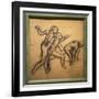 Three naked dancers. 1895-1900. Charcoal on tracing paper.-Edgar Degas-Framed Giclee Print