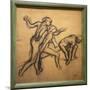 Three naked dancers. 1895-1900. Charcoal on tracing paper.-Edgar Degas-Mounted Giclee Print