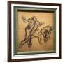 Three naked dancers. 1895-1900. Charcoal on tracing paper.-Edgar Degas-Framed Giclee Print