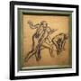 Three naked dancers. 1895-1900. Charcoal on tracing paper.-Edgar Degas-Framed Giclee Print