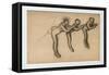 Three naked dancers in arabesque-Edgar Degas-Framed Stretched Canvas
